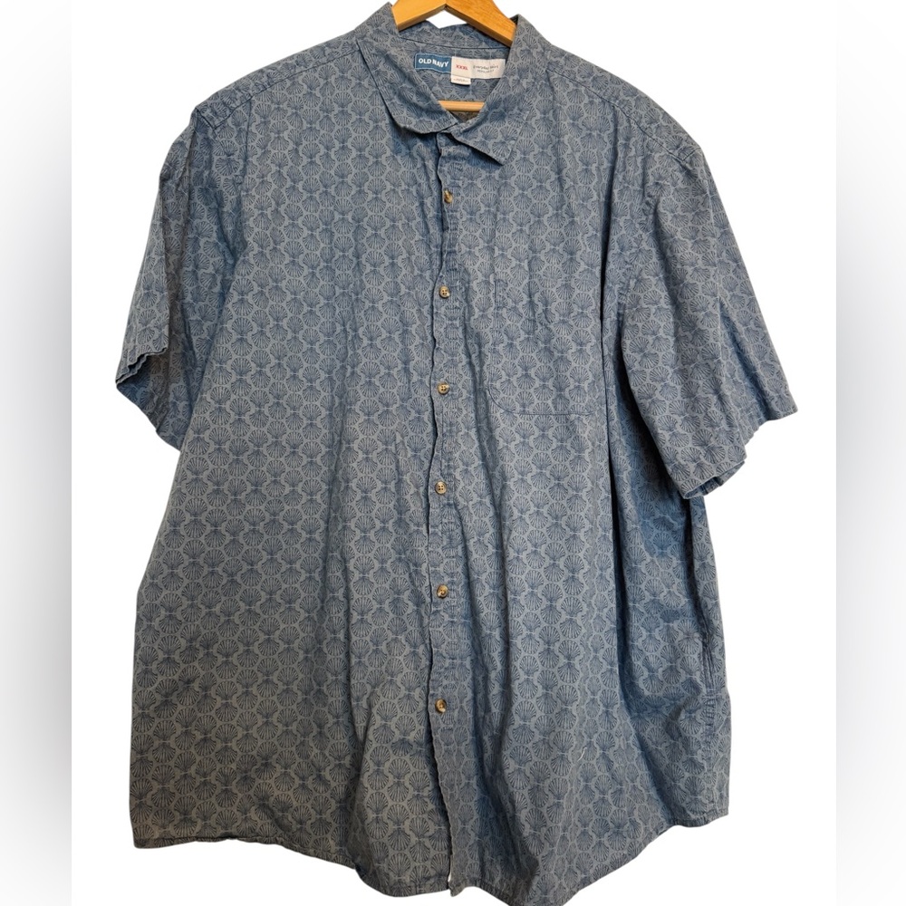 Old Navy Blue Geometric Men's Shirt